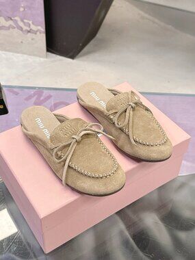 Miu Miu Suede Mule Loafers